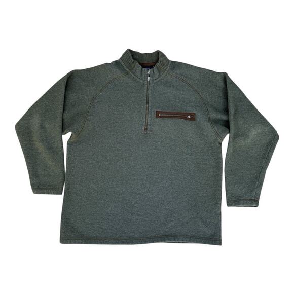 Vintage Y2K Made In USA Patagonia Green Comfort Zip Pullover Sweater XL - Picture 1 of 5